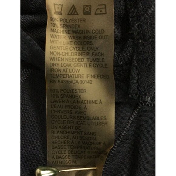 Allison Daily Womens Top Size SP Navy Blue with White Trim on Neck and Sleeves - Picture 12 of 14